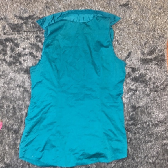 Banana Republic green sleeveless button down shirt blouse Sz M - Picture 7 of 8